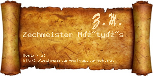 Zechmeister Mátyás névjegykártya
